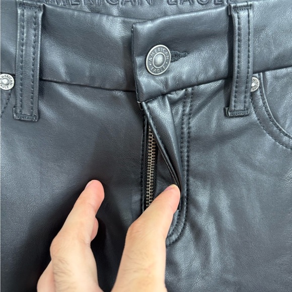 AmericanEagle outfitters black faux leather curvy classic bootcut jeans 28 short - Picture 8 of 16